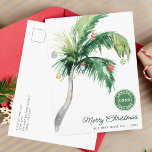 Vrolijk Kerstmis Palmboom Kustbedrijf Logo Feestdagenkaart<br><div class="desc">Een modern stijlvol wenskaart met een modern en handgeschreven script met een versierde palmboom. Pas deze kaart eenvoudig aan door op de knop "Aanpassen" te klikken. Of je nu dankbaarheid uitspreekt, de beste wensen uitbreidt of gewoon de sfeer van het seizoen deelt, onze Custom Palm Tree Business Christmas Greetings Kaart...</div>