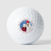Vrolijk Kerstmis Papa Custom Foto Golfballen (Voorkant)