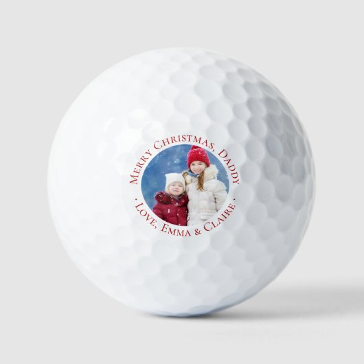 Vrolijk Kerstmis Papa Custom Foto Golfballen (Voorkant)