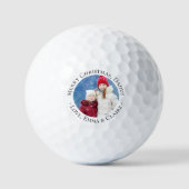 Vrolijk Kerstmis Papa Custom Foto Golfballen (Voorkant)