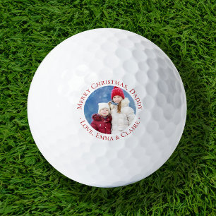 Vrolijk Kerstmis Papa Custom Foto Golfballen