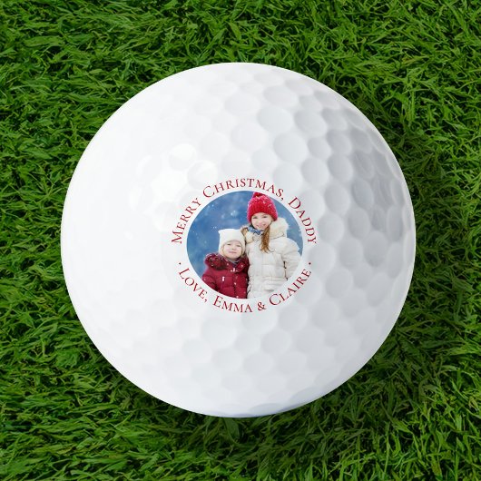Vrolijk Kerstmis Papa Custom Foto Golfballen
