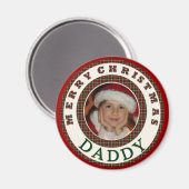 Vrolijk Kerstmis Papa Custom Foto Magneet (Voorkant / Achterkant)