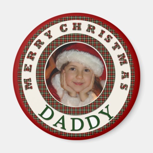 Vrolijk Kerstmis Papa Custom Foto Magneet (Voorkant)