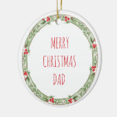 Vrolijk Kerstmis Papa Liefde Kinder Namen Jaar Fee Keramisch Ornament (Links)