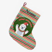 Vrolijk Kerstmis Pas naam aan Grote Kerstsok (Voorkant (Hangend))