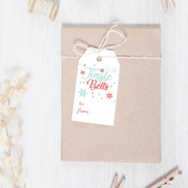 Vrolijk Kerstmis Pastel Jingle Bells Kerstmis Cadeaulabel