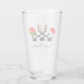 Vrolijk Kerstmis Paws 16oz Pint Glas (Achterkant)