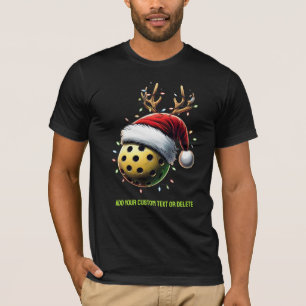 Vrolijk Kerstmis Pickleball Elf Santa Pickleballer T-shirt