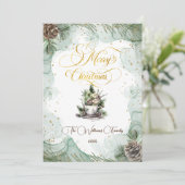 Vrolijk Kerstmis Pine Botanisch Kaart (Staand voorkant)