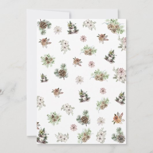 Vrolijk Kerstmis Pine Botanisch Kaart (Achterkant)