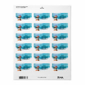 Vrolijk Kerstmis Pinguïn Adresetiketten Etiket (Full Sheet)