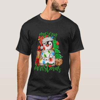 Vrolijk Kerstmis Pinguïn Xmas Boom Lights Xmas Hol T-shirt