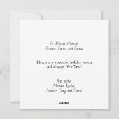 Vrolijk Kerstmis Poinsettia Bloemen krans bewerkba Feestdagenkaart (Achterkant)