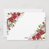 Vrolijk Kerstmis Poinsettia Gouden Foto Feestdagenkaart (Achterkant)