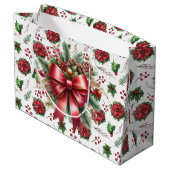 Vrolijk Kerstmis Poinsettia Grote Gift Bag Groot Cadeauzakje (Achterkant Gekanteld)