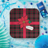 Vrolijk Kerstmis Poinsettia Papieren Borden Papieren Bordje (Feest)