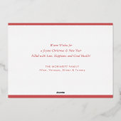 Vrolijk Kerstmis Pointsettia Pine Folie Vakantie K Feestdagenkaart (Achterkant)