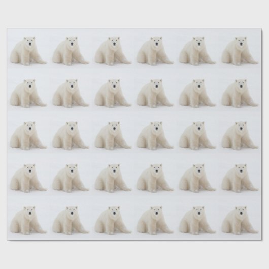 VROLIJK KERSTMIS POLAR BEER CADEAUPAPIER (Vlak)