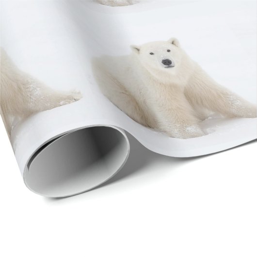 VROLIJK KERSTMIS POLAR BEER CADEAUPAPIER (Rol Hoek)