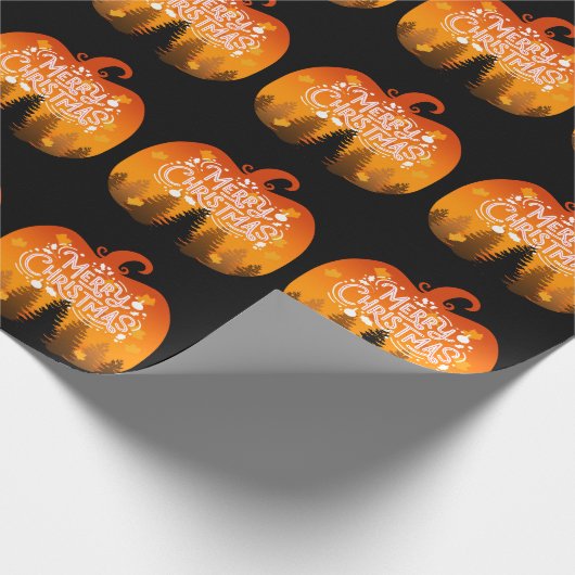 VROLIJK KERSTMIS POMPOEN VAKANTIE SEIZOEN CADEAUPAPIER (Hoek)