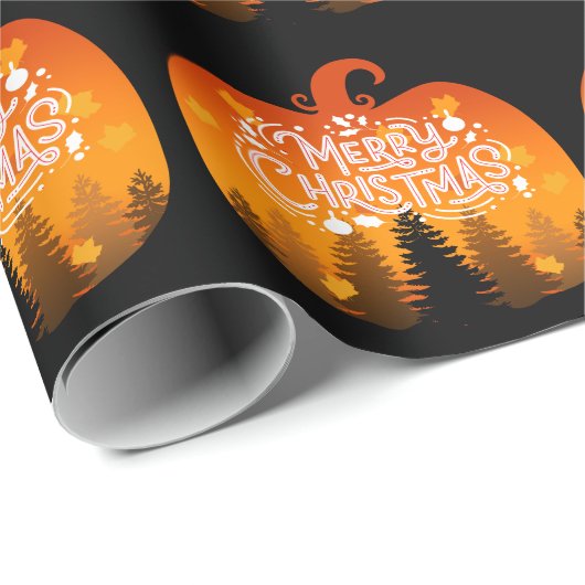 VROLIJK KERSTMIS POMPOEN VAKANTIE SEIZOEN CADEAUPAPIER (Rol Hoek)