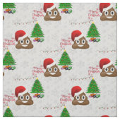 Vrolijk Kerstmis Poo Emoji Fabric Stof (Swatch)