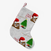 Vrolijk Kerstmis Poo Emoji Kous Kleine Kerstsok (Voorkant (Hangend))