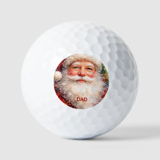 Vrolijk Kerstmis Portret van de Kerstman Golfballen (Voorkant)