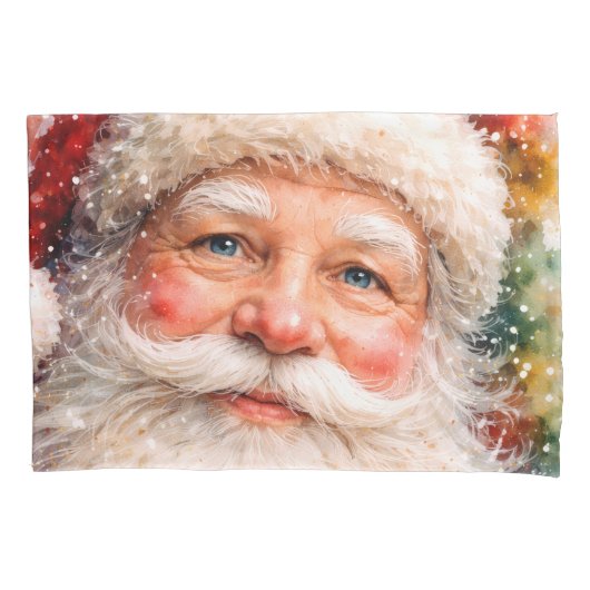 Vrolijk Kerstmis Portret van Kerstman Kussensloop (Voorkant)