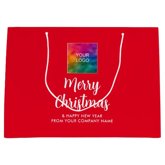 Vrolijk Kerstmis Promotionele Zakelijke Logo Custo Groot Cadeauzakje (Voorkant)