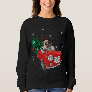 Vrolijk Kerstmis Pug Hond Rode Vrachtwagen Xmas Bo Trui