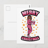 Vrolijk Kerstmis Pyjama Melanine X-mas Sweater Sis Briefkaart (Voorkant / Achterkant)