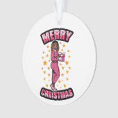 Vrolijk Kerstmis Pyjama Melanine X-mas Sweater Sis Ornament (voorkant)