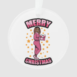 Vrolijk Kerstmis Pyjama Melanine X-mas Sweater Sis Ornament