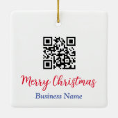 Vrolijk Kerstmis, QR-Code, Bedrijfsnaam Keramisch Ornament (Achterkant)