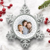 Vrolijk Kerstmis Regal Custom Foto Stijlvol Zilver Tin Sneeuwvlok Ornament