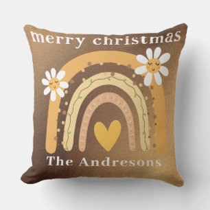 Vrolijk Kerstmis Regenboog gepersonaliseerd Kussen