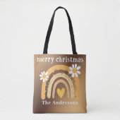 Vrolijk Kerstmis Regenboog gepersonaliseerd Tote Bag (Voorkant)