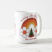 Vrolijk Kerstmis Regenboog Gepersonaliseerde Mok (Voorkant rechts)