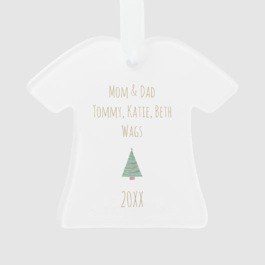 Vrolijk Kerstmis Regenboog Kunst Familienamen Jaar Ornament (achterkant)