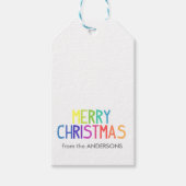 Vrolijk Kerstmis regenboog script Cadeaulabel (Voorkant)