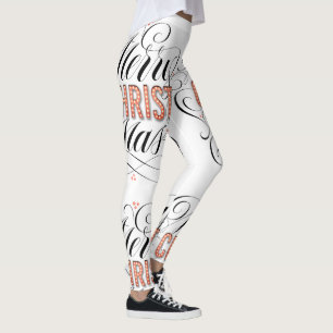 Vrolijk Kerstmis Religieuze Rode Marquee Lights Leggings
