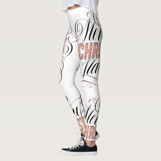 Vrolijk Kerstmis Religieuze Rode Marquee Lights Leggings (Links)