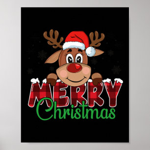 Vrolijk Kerstmis Rendier Mannen Vrouwen Familie Ma Poster