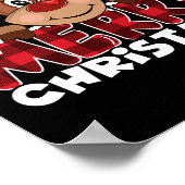 Vrolijk Kerstmis Rendier Mannen Vrouwen Familie Ma Poster (Hoek)