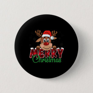 Vrolijk Kerstmis Rendier Mannen Vrouwen Familie Ma Ronde Button 5,7 Cm