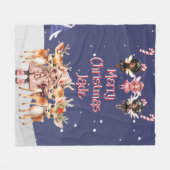 Vrolijk Kerstmis Rendier Peppermint Fairy w / Naam Fleece Deken (Voorkant (Horizontaal))