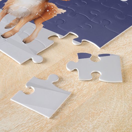 Vrolijk Kerstmis Rendier Peppermint Fairy w / Naam Legpuzzel (Zijkant)