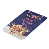 Vrolijk Kerstmis Rendier Peppermint Fairy w / Naam Magneet (Linkerzijde)